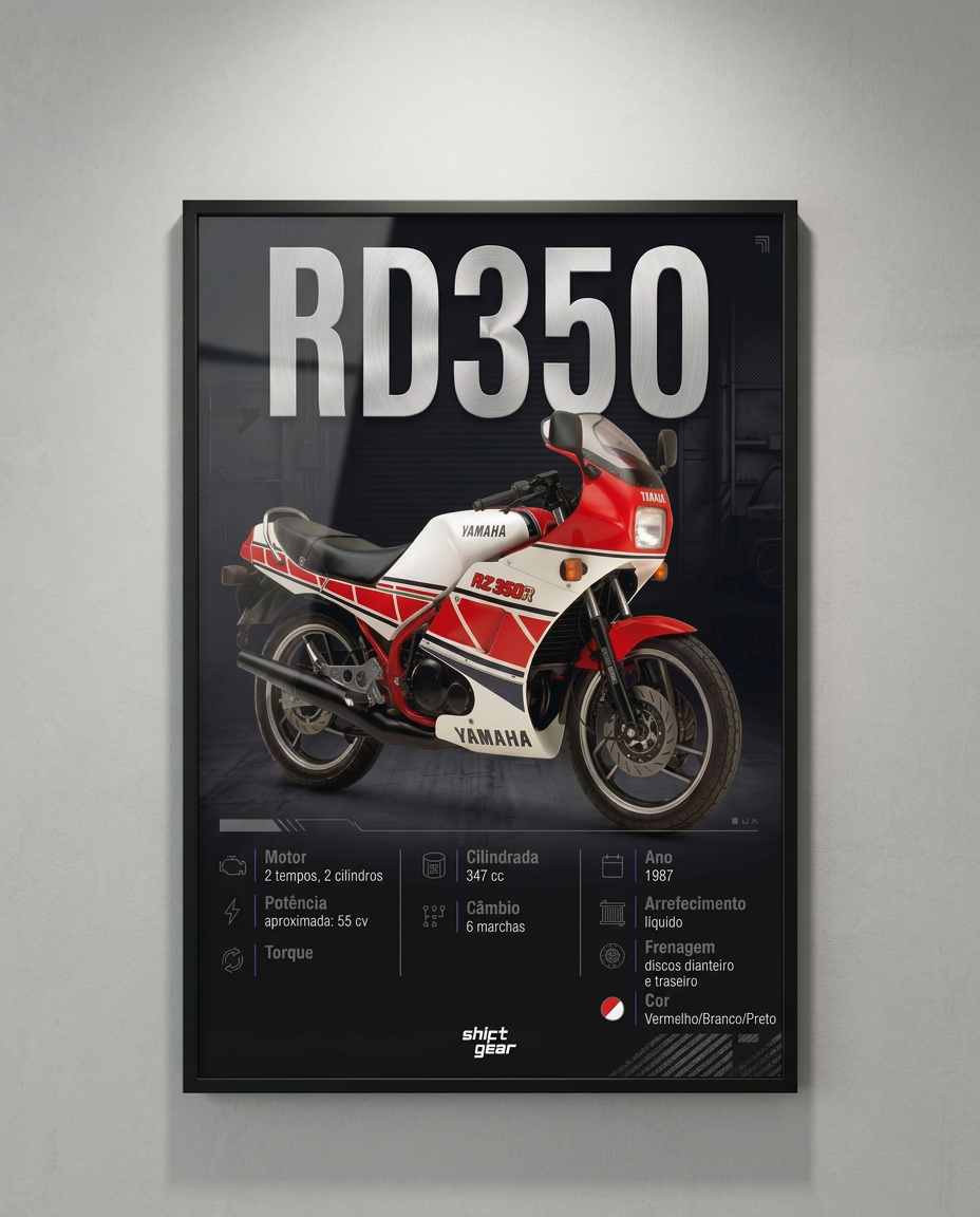 Quadro Blueprint RD350 emoldurado
